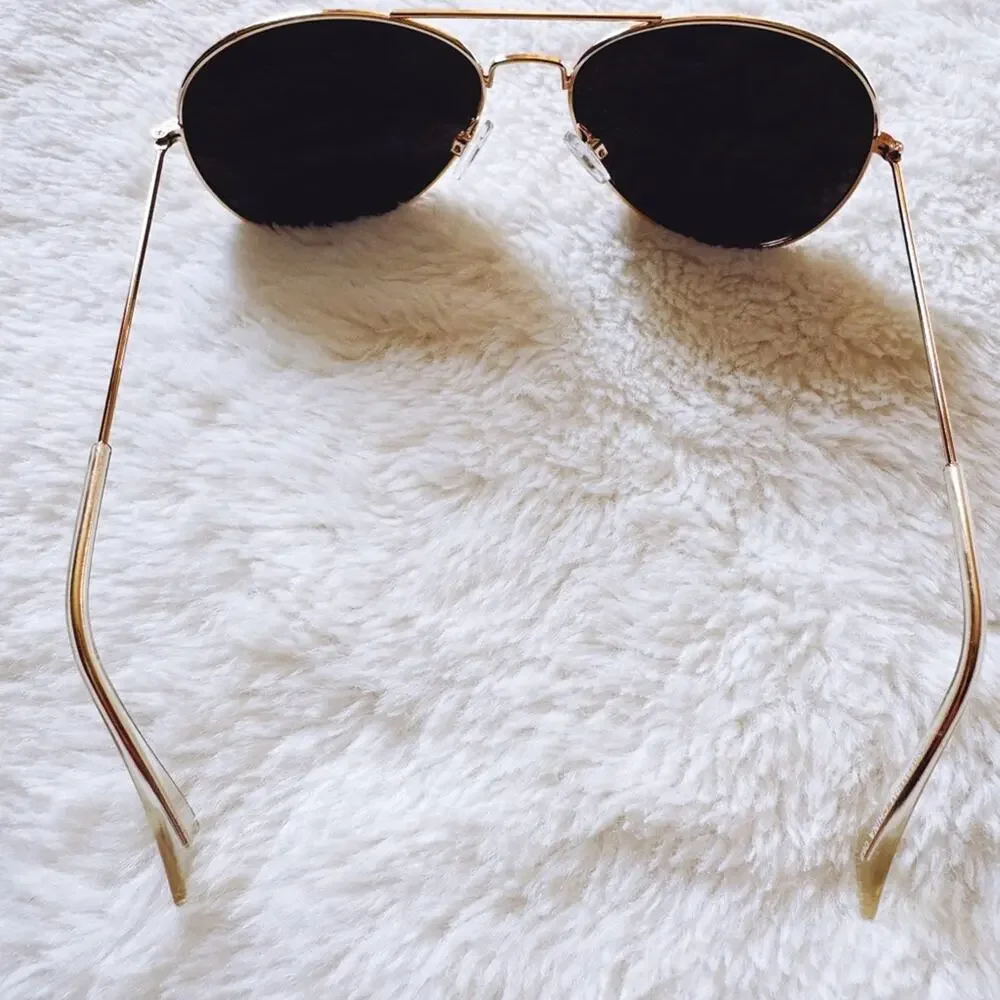 Flynn Gold W/ Mirrored Lenses Aviator Sunglasses